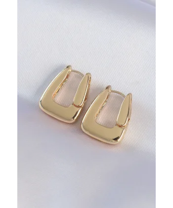 Pirinç Gold Renk Kalın Küpe