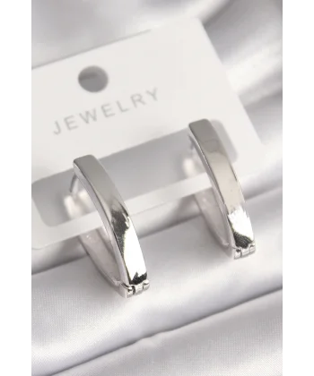 Pirinç Gümüş Renk Kadın Küpe