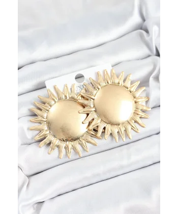 Pirinç Güneş Model Gold Renk Kadın Küpe