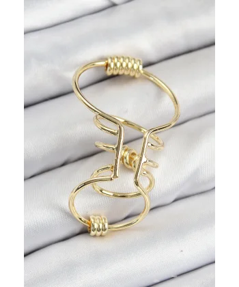 Pirinç Halkalı Model Gold Renk Kıkırdak Küpe