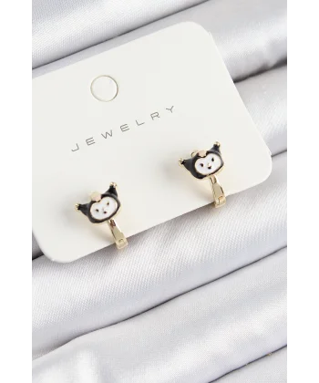 Pirinç Kuromi Model Gold Renk Çocuk Küpe