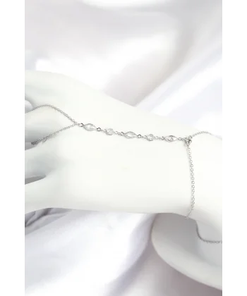 Pirinç Zirkon Taşlı Y Model Gümüş Renk Kadın Şahmeran