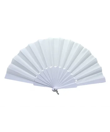 Plastik Düz Kumaş Yelpaze 12li Beyaz