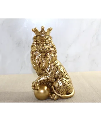 Polyester Dekoratif Taçlı Aslan Figürü Alk2574