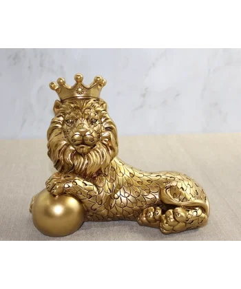 Polyester Dekoratif Taçlı Aslan Figürü Alk2575