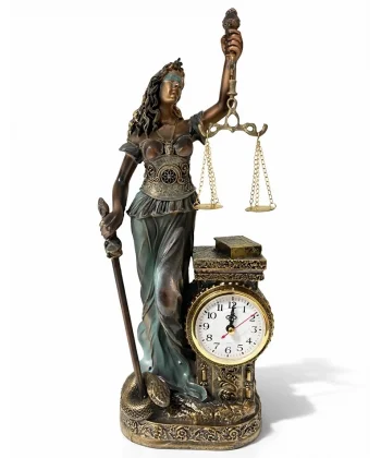 Polyester Saatli Adalet Figürü Alk4414
