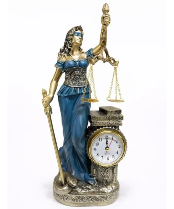 Polyester Saatli Adalet Figürü Alk4415