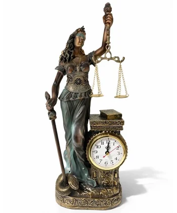 Polyester Saatli Adalet Figürü Alk4416