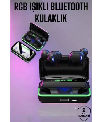 Powerbank Özellikli Kablosuz Bluetooth Kulaklık RGB Işıklı