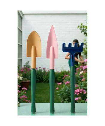 Premium 3’lü Hobi Bahçe Seti – Renkli Metal El Küreği ve Tırmık Takımı – Garden Pro Edition