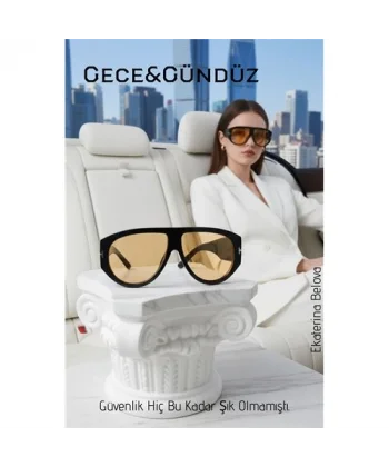 Premium Gece ve Gündüz Görüş Kadın Sürüş Gözlüğü - Anti-Refle Lüks Tasarım