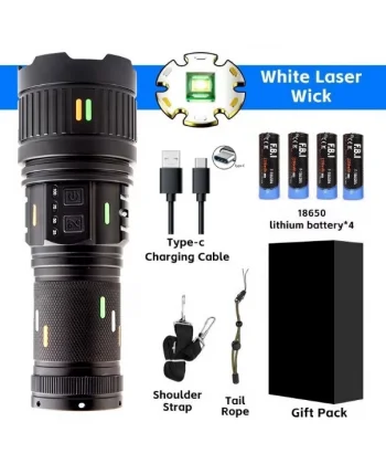 Pro F-3001 Alüminyum Tg Led Güç Göstergeli Type-c Şarjlı El Feneri 100 W