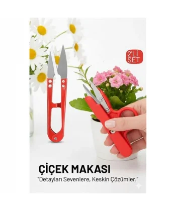 Profesyonel 2’li Mini Budama Seti:  Hassas Çiçek ve Bitki Makası - Çelik Ultra Keskin Seri