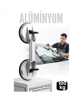 Profesyonel Alüminyum 100 KG Kilitli Vantuzlu Ağır Cam Seramik Fayans Mermer Kaldırıcı 115 mm