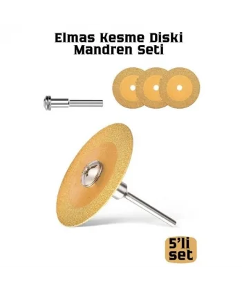 Profesyonel Elmas Kesme Diski ve Mandren Seti 4lü Testere Bıçağı Hobi Dremel Uyumlu
