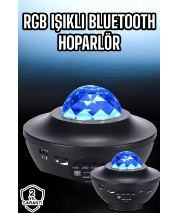 Projektör Yıldız Gece Lambası Disko Topu Bluetooth Bağlantılı Taşınabilir Şarjlı