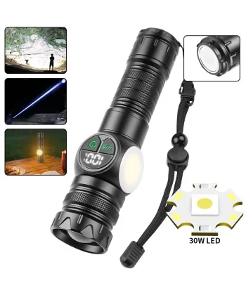 Ps-8745 Profesyonel Zoomlu 30w  Powerbank Mıknatıslı Avcı Kamp Tamirci Feneri