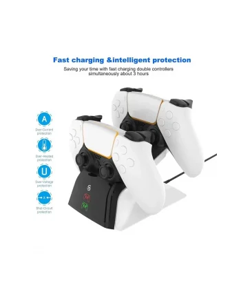 Ps5 Dualsense /ps5 Slim/ps5 Pro Gamepad Hızlı Şarj İstasyonu Çift Kol Şarj Ünitesi