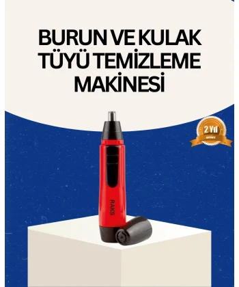 Raks Kırmızı Tüy Temizleme Cihazı Kulak Burun Pilli Ergonomik