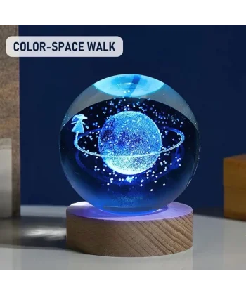 Renk Değiştiren Satürnlü Kız Cam Küre