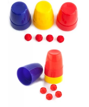 Renkli Kupalar Ve Toplar Sihirbazlık Seti - Başlangıç Seviyesi Sihir Malzemesi