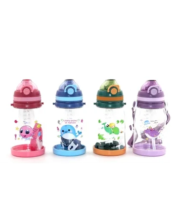 Renkli Pipetli Suluk 550 Ml Bpa İçermez Alk2969