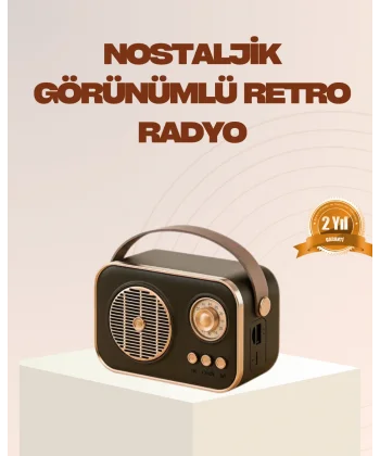 Retro Bluetooth Radyo – Nostaljik Tasarım TF Kart ve USB Destekli