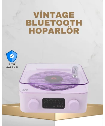 Retro Pikap Tasarımlı Bluetooth Hoparlör – Projektörlü Şarjlı Lamba