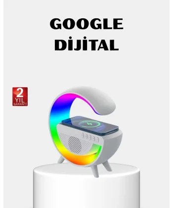 RGB Işıklı Kablosuz Şarjlı Hoparlör – FM Radyolu Akıllı Gece Lambası