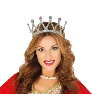 Rönesans Kostümlü Kraliyet Ortaçağ Gümüş Kraliçe Prenses Tacı
