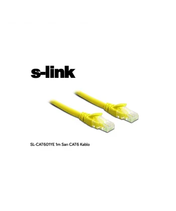 S-Link SL-CAT601YE CAT6 Patch 1Mt Kablo (Sarı)(1923)