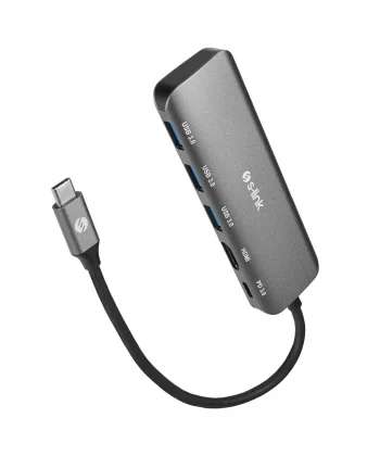 S-LINK SWV-USBC030 Type-C to HDMI 3xUSB3.0 1xPD Metal USB HUB ve Çevirici(1923)