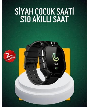 S10 Siyah Çocuk Takip Saati Güvenli Alan Uyarısı ve Sesli Mesaj