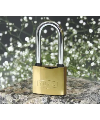 Sarı Kaplama Döküm Uzun Asma Kilit 50mm