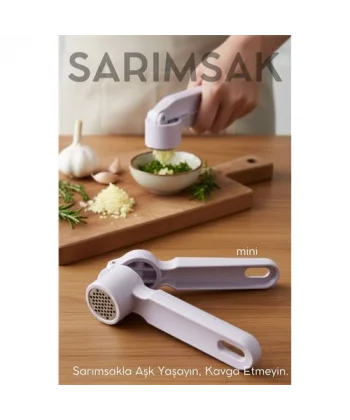 Sarımsak Ezici -  Profesyonel Şef Tipi Ergonomik Pres Kıyıcı