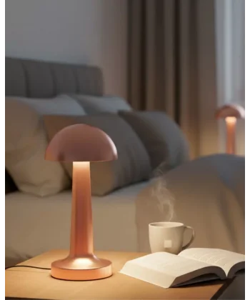 Şarjlı Mantar Masa Lambası 3 Seviyeli Dokunmatik LED USB Şarj Özellikli