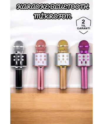 Şarjlı ve Uzun Pil Ömürlü Karaoke Mikrofon USB Bellek Destekli Profesyonel Ses