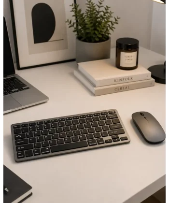 Sessiz Kullanım Sunan Bluetooth Klavye Mouse Seti Çoklu Cihaz Uyumlu