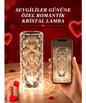 Sevgililer Günü İçin Hediye Kristal Lamba Sevgiliye Hediye USB Şarjlı Gece Lambası (Kopya)