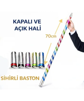 Sihirli Açılır Baston – Mendilden Bastona İlizyon Oyunu (70 Cm)