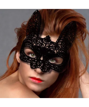 Siyah Renk Dantel Kesim Dantel İşlemeli Balo Parti Maskesi 7 No