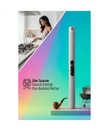 Slim Lüks Mutfak Pipo Çakmağı - Gazlı Uzun Barbekü Ateşleyici - Modern Tasarım