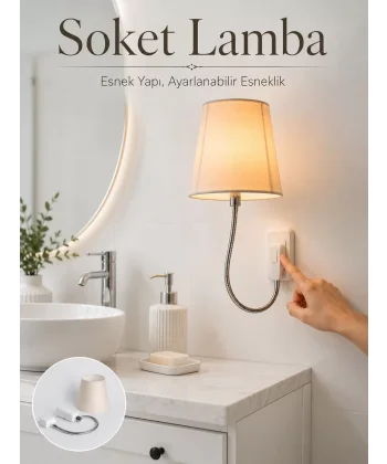 Soket Tipi Ayarlanabilir Başlıklı Dekoratif Gece Lambası