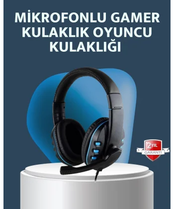 Stereo Mikrofonlu Kablolu Oyun Kulaklığı – Konforlu ve Net Ses İletimi