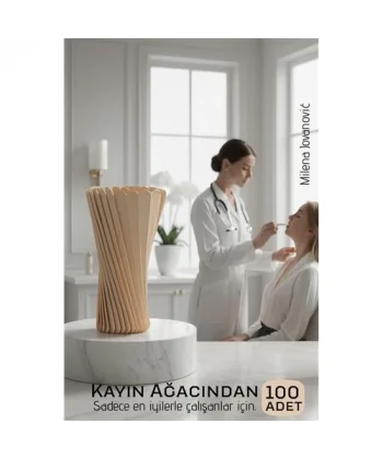 Steril Ahşap Abeslang Dil Çubuğu - 100 Adet | Profesyonel Klinik Tip Pürüzsüz Dokulu  Dayanıklı