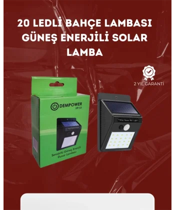 Su Geçirmez 20 LED Solar Aydınlatma | Dış Mekan için PIR Hareket Sensörü ile Akıllı Işık