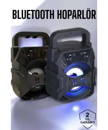 Taşınabilir Bluetooth Hoparlör Led Işıklı Uzun Pil Ömrü