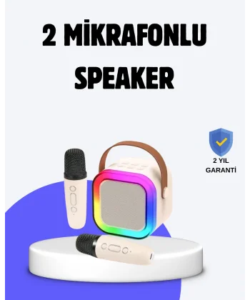 Taşınabilir Bluetooth Karaoke Hoparlör – 2400 mAh Batarya