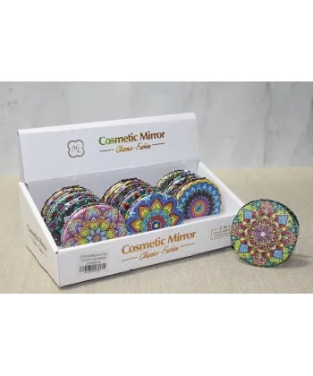 Taşlı El Aynası Yuvarlak İnce Alk3756