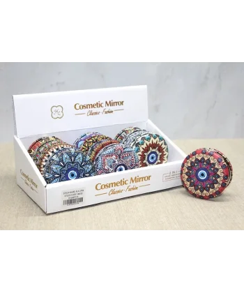 Taşlı Yuvarlak El Aynası Kalın Alk3759